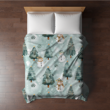 Load image into Gallery viewer, Blanket - Christmas - Snowman + Trees
