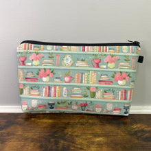 Load image into Gallery viewer, Pouch - Mint Floral Bookcase
