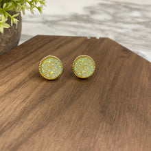 Load image into Gallery viewer, Druzy Stud Earrings - 12mm - Round Cream Yellow
