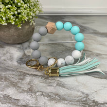 Load image into Gallery viewer, Silicone Bracelet Keychain - Aqua Mint
