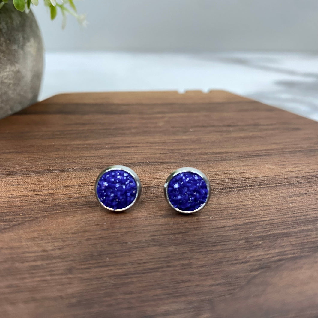 Druzy Stud Earrings - 8mm - #22