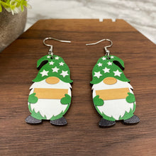 Load image into Gallery viewer, Wooden Dangle Earrings - Christmas - Gnome Sign
