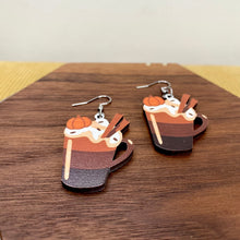 Load image into Gallery viewer, Wooden Dangle Earrings - Fall - Pumpkin Spice
