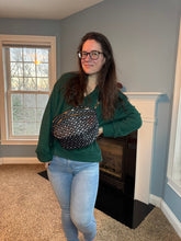Load image into Gallery viewer, The Roni Nylon Crossbody - Black &amp; Grey Paw
