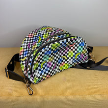 Load image into Gallery viewer, The Roni Nylon Crossbody - Halloween Fall Rainbow Bat Checker
