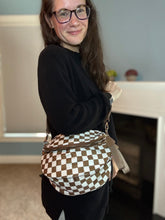 Load image into Gallery viewer, The Roni Nylon Crossbody - Checkered Chocolate - PREORDER

