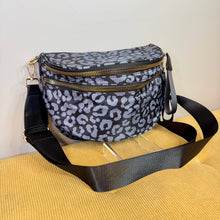 Load image into Gallery viewer, The Roni Nylon Crossbody - Black &amp; Grey Animal
