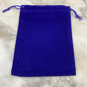 Mini Drawstring Cinch Bags - Suede - Blue Christmas