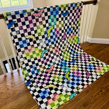 Load image into Gallery viewer, Blanket Halloween #24 - Rainbow Bat Checker
