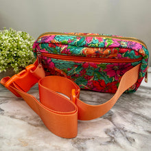 Load image into Gallery viewer, Nylon Belt Bag - Crossbody + Fanny - Floral Orange
