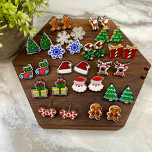 Load image into Gallery viewer, Wooden Stud Earrings - Christmas - Random Mix
