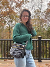Load image into Gallery viewer, The Roni Nylon Crossbody - Animal Print Grey with Black
