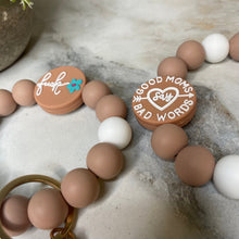 Load image into Gallery viewer, Silicone Bracelet Keychain - Mom Adult Fuck - Beige
