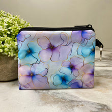Load image into Gallery viewer, Mini Pouch - Floral Watercolor Outline Purple Blue
