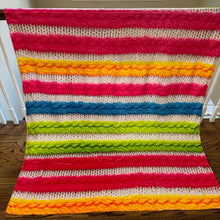Load image into Gallery viewer, Blanket - Bright Neon Knit Stripes
