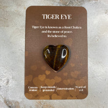 Load image into Gallery viewer, Heart Stone &amp; Description Card - Tiger Eye
