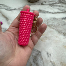 Load image into Gallery viewer, Keychain - Studded Tumbler - Pink Matte
