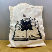 Load image into Gallery viewer, Tote Bag - Cat 2 - Open Book
