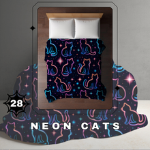 Load image into Gallery viewer, Blanket Halloween #28 - Neon Cats - PREORDER ends 7/25
