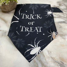 Load image into Gallery viewer, Dog Bandana - Halloween - Spider Web Trick or Treat
