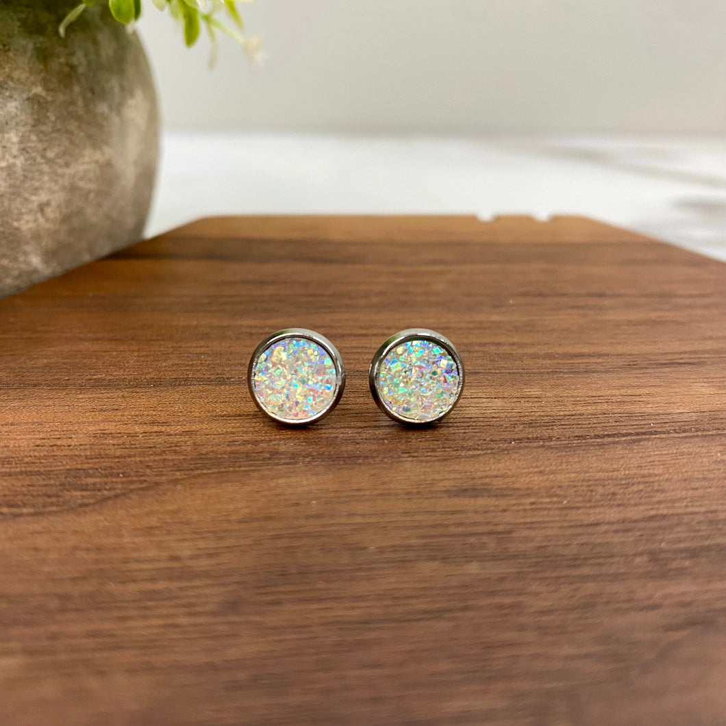 Druzy Stud Earrings - 8mm - #19