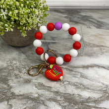Load image into Gallery viewer, Silicone Bracelet Keychain - Teach, Red

