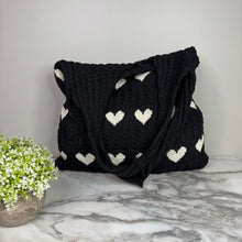 Load image into Gallery viewer, Heart Tote Bag - Knit Sweater
