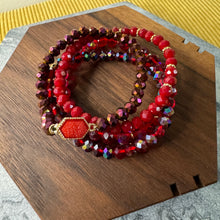 Load image into Gallery viewer, Bracelet Pack - Druzy Bead - Deep Red
