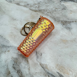 Keychain - Studded Tumbler - Creamsicle Holographic