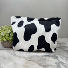 Load image into Gallery viewer, Corduroy Zip Pouch - Cow
