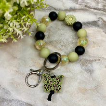 Load image into Gallery viewer, Silicone Bracelet Keychain - Green Butterfly
