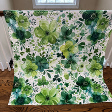 Load image into Gallery viewer, Blanket - St. Patrick’s Day - Dark &amp; Light Green Floral

