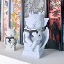 Load image into Gallery viewer, 3d Printed Cute Gargoyle Reading a Book Bookshelf Decor
