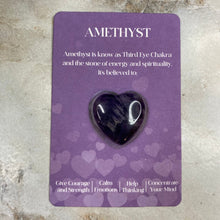 Load image into Gallery viewer, Heart Stone &amp; Description Card - Amethyst
