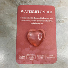 Load image into Gallery viewer, Heart Stone &amp; Description Card - Watermelon Red
