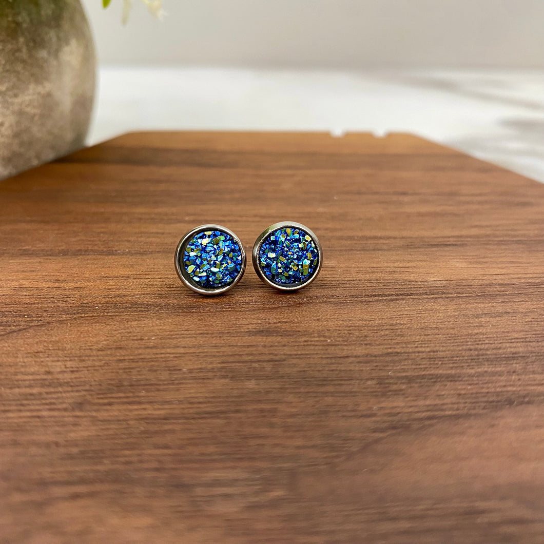 Druzy Stud Earrings - 8mm - #25