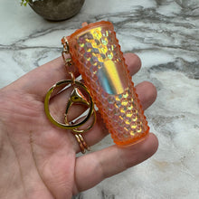 Load image into Gallery viewer, Keychain - Studded Tumbler - Creamsicle Holographic
