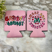 Load image into Gallery viewer, Neoprene Cup Holder Can Koozie Tumbler - Christmas - Pink Groovy/Twisted
