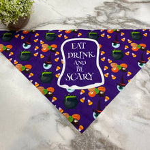 Load image into Gallery viewer, Dog Bandana - Halloween - Eat Drink &amp; Be Scary
