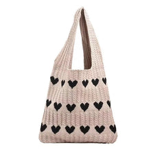 Load image into Gallery viewer, Heart Tote Bag - Knit Sweater
