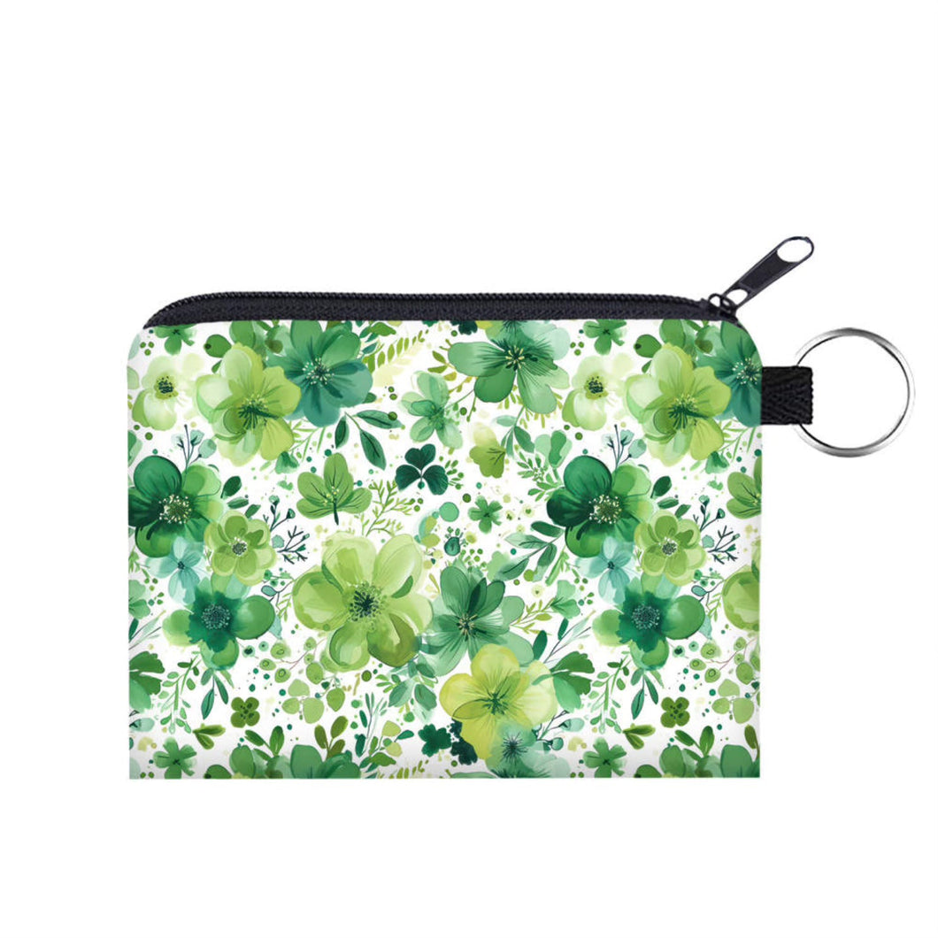 Mini Pouch - St. Patrick’s Day - Dark & Light Green Floral