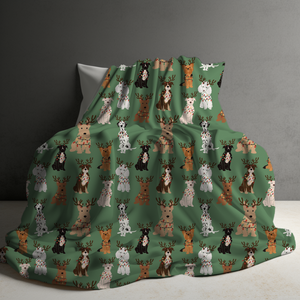 Blanket - Christmas - Dog Green - PREORDER