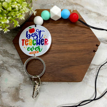 Load image into Gallery viewer, Break-Away Necklace Lanyard with Keychain Clasp - Silicone Bead - Teacher
