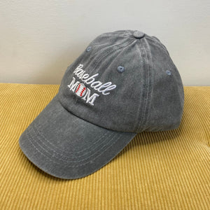 Hat - Baseball Mom - Grey