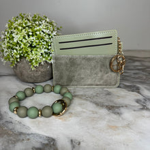 Load image into Gallery viewer, Denim Suede Bracelet Keychain &amp; Card Holder Wallet

