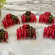 Load image into Gallery viewer, Hair Clip - Christmas Red Green Clamshell
