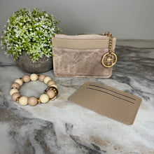 Load image into Gallery viewer, Denim Suede Bracelet Keychain &amp; Card Holder Wallet
