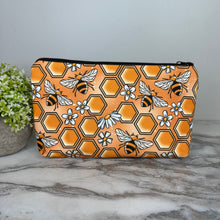 Load image into Gallery viewer, Pouch - Bee Orange Honeycomb
