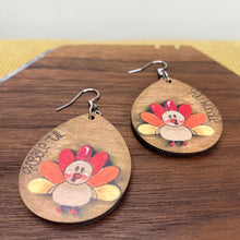 Load image into Gallery viewer, Wooden Dangle Earrings - Fall - Wobble
