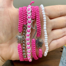 Load image into Gallery viewer, Bracelet Pack - Adjustable String &amp; Beads Pink
